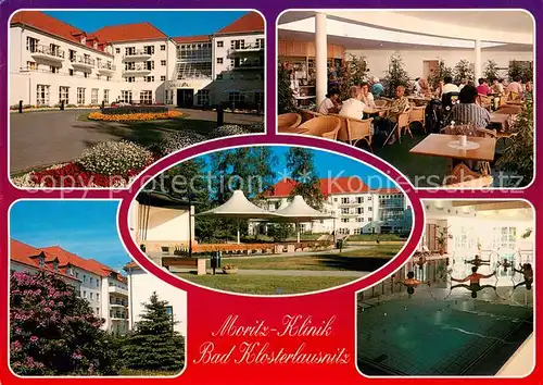 AK / Ansichtskarte Bad_Klosterlausnitz Moritz Klinik Restaurant Hallenbad Wassersport Bad_Klosterlausnitz