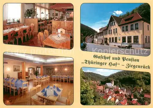 AK / Ansichtskarte Ziegenrueck Gasthof Pension Thueringer Hof Restaurant Ortsansicht mit Kirche Ziegenrueck