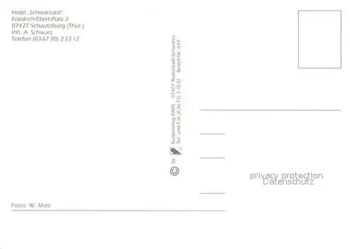 AK / Ansichtskarte Schwarzburg_Thueringer_Wald Hotel Schwarzatal Restaurant Hausmusik Schwarzburg_Thueringer