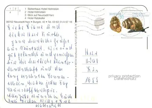 AK / Ansichtskarte Neustadt_Harz Hotel Honstein Hotel Ratskeller Ortsansicht mit Kirche Wappen Neustadt_Harz