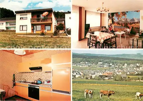 AK / Ansichtskarte Waldbrunn_Westerwald Ferienhaus Beck Panorama Viehweide Kuehe Waldbrunn_Westerwald