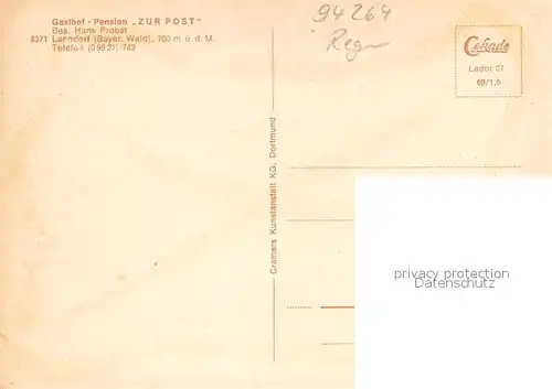 AK / Ansichtskarte Langdorf_Regen Gasthof Pension Zur Post Langdorf Regen