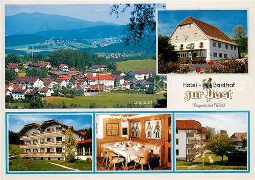 AK / Ansichtskarte Langdorf_Regen Hotel Gasthof Zur Post Gaststube Panorama Langdorf Regen