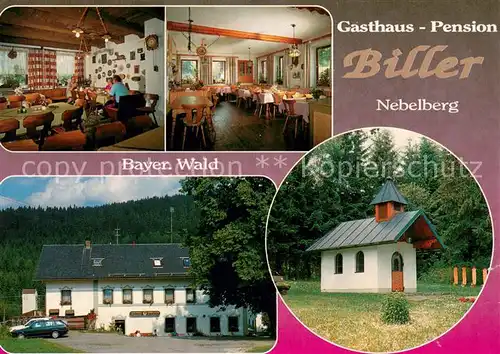 AK / Ansichtskarte Langdorf_Regen Gasthaus Pension Biller Gastraeume Kapelle Langdorf Regen