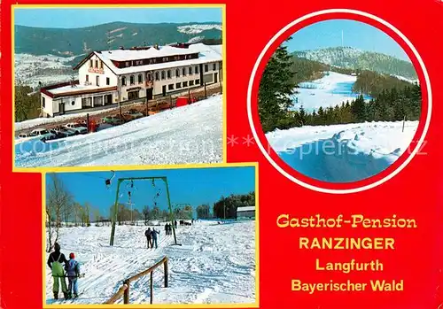 AK / Ansichtskarte Langfurth_Schoefweg Gasthof Pension Ranzinger Schlepplift Panorama Langfurth Schoefweg