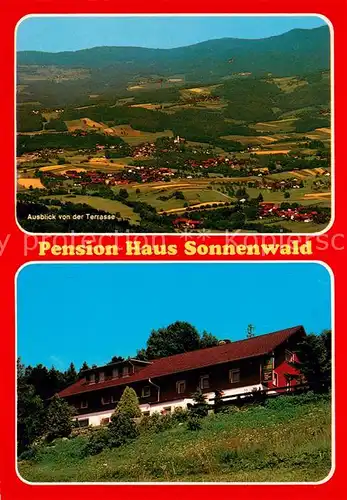 AK / Ansichtskarte Langfurth_Schoefweg Pension Haus Sonnenwald Blick von der Terrasse Langfurth Schoefweg
