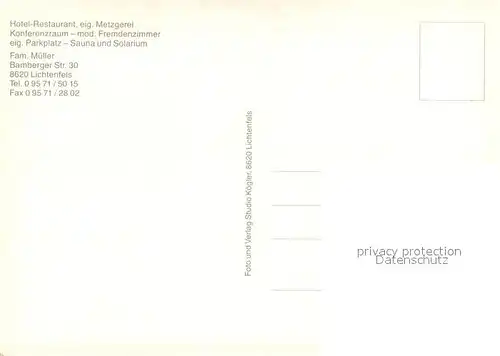 AK / Ansichtskarte Lichtenfels_Bayern Hotel Restaurant Preussischer Hof Gaststube Zimmer Lichtenfels Bayern