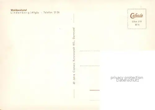 AK / Ansichtskarte Lindenberg_Allgaeu Waldseehotel Lindenberg Allgaeu