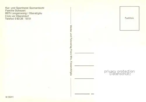 AK / Ansichtskarte Langenwang_Fischen Kur und Sporthotel Sonnenbichl Langenwang Fischen
