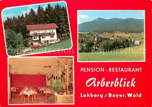 AK / Ansichtskarte Lohberg_Lam Pension Restaurant Arberblick Gaststube Panorama Lohberg_Lam