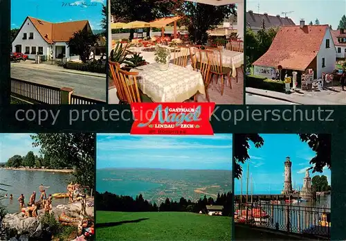 AK / Ansichtskarte Zech_Bodensee Gasthaus Nagel Gaststube Seepartie Hafen Zech Bodensee