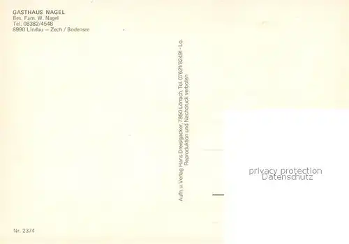 AK / Ansichtskarte Zech_Bodensee Gasthaus Nagel Gaststube Seepartie Hafen Zech Bodensee