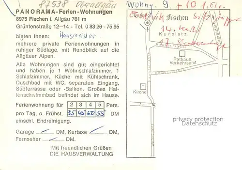 AK / Ansichtskarte Fischen_Allgaeu Panorama Ferienwohnungen Appartements Kueche Hallenbad Fischen Allgaeu