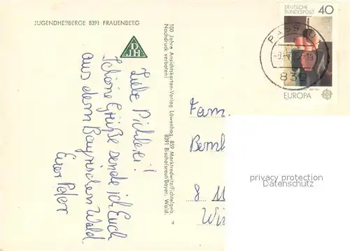 AK / Ansichtskarte Frauenberg_Bayrischer_Wald Jugendherberge Frauenberg_Bayrischer