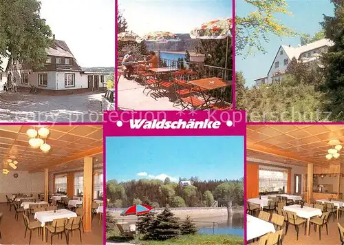 AK / Ansichtskarte Klingenberg_Marquartstein Waldschaenke an der Talsperre Klingenberg Terrasse Gastraeume 