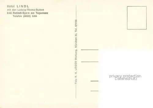 AK / Ansichtskarte Rottach Egern Hotel Lindl mit den Ludwig Thoma Stuben Rottach Egern