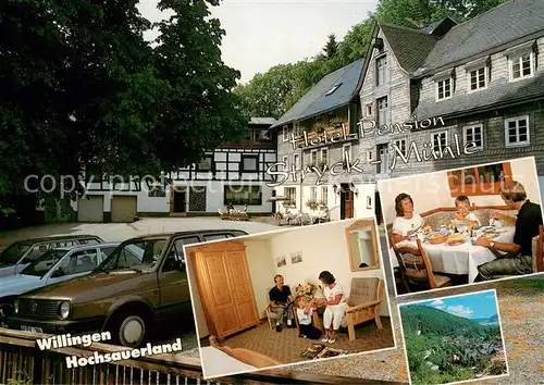 AK / Ansichtskarte Willingen_Sauerland Hotel Pension Stryck Muehle Zimmer Gaststube Panorama Willingen_Sauerland