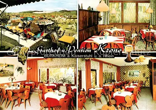 AK / Ansichtskarte Burkheim_Kaiserstuhl Gasthof Pension Krone Restaurant Terrasse Burkheim_Kaiserstuhl