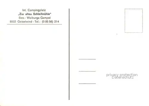 AK / Ansichtskarte Geiselwind Campingplatz Zur alten Schleifmuehle Restaurant Geiselwind
