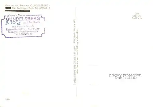 AK / Ansichtskarte Bad_Feilnbach Gasthof Pension Gundelsberg Gastraeume Bad_Feilnbach