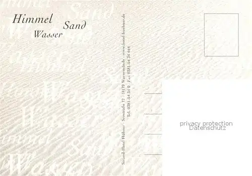 AK / Ansichtskarte Warnemuende_Ostseebad Strand Hotel Huebner Warnemuende_Ostseebad