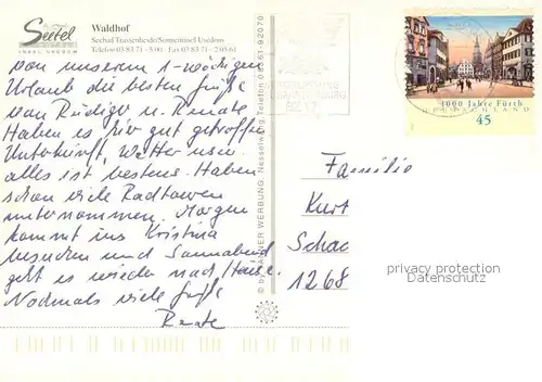 AK / Ansichtskarte Trassenheide_Usedom Seetel Hotel Waldhof Gastraum Zimmer Planwagen Trassenheide Usedom