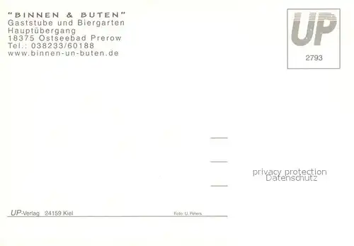 AK / Ansichtskarte Prerow_Ostseebad Binnen und Buten Gaststube und Biergarten Prerow_Ostseebad