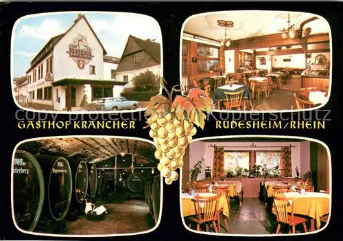 AK / Ansichtskarte Ruedesheim_Rhein Gasthof Krancher Gastraeume Weinkeller Ruedesheim Rhein