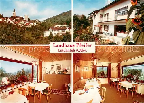 AK / Ansichtskarte Lindenfels_Odenwald Ortsansicht Landhaus Pfeifer Gastraeume Lindenfels Odenwald