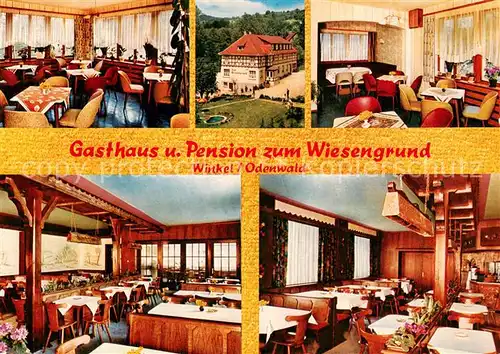 AK / Ansichtskarte Winkel_Odenwald Gasthaus Pension zum Wiesengrund Gastraeume Winkel Odenwald