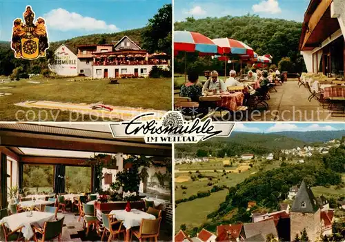 AK / Ansichtskarte Neuweilnau Erbismuehle im Weiltal Gasthof Cafe Pension Terrasse Panorama Neuweilnau