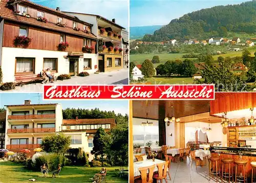 AK / Ansichtskarte Gewissenruh Gasthaus Schoene Aussicht Park Gastraum Panorama Gewissenruh