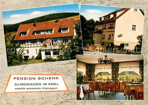 AK / Ansichtskarte Ellingshausen_Hessen Pension Schenk Gastraum Ellingshausen Hessen
