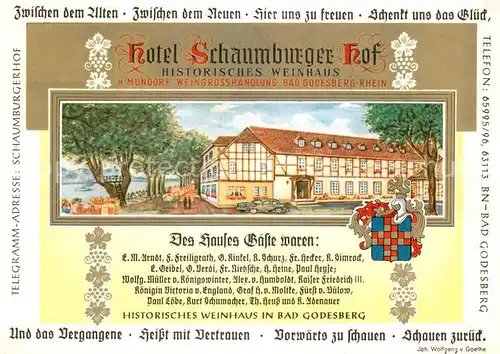 AK / Ansichtskarte Bad_Godesberg Hotel Schaumburger Hof Bad_Godesberg
