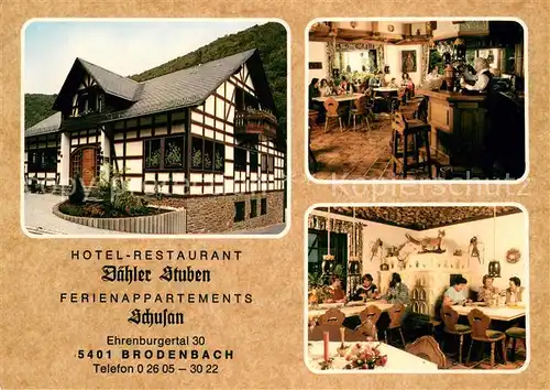 AK / Ansichtskarte Brodenbach Hotel Restaurant Daehler Stuben Gastraeume Brodenbach
