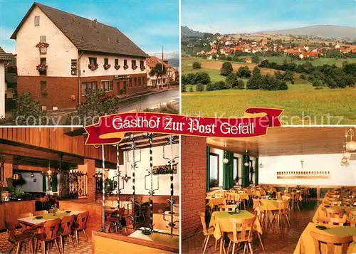 AK / Ansichtskarte Gefaell_Bad_Kissingen Gasthof Zur Post panorama Gastraeume Gefaell_Bad_Kissingen