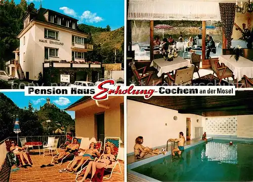 AK / Ansichtskarte Cochem_Mosel Pension Haus Erholung Gaststube Terrasse Hallenbad Cochem Mosel