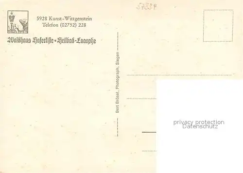 AK / Ansichtskarte Kunst Wittgenstein Waldhaus Haferkiste Kunst Wittgenstein