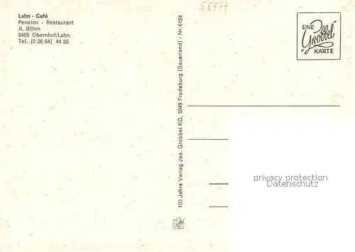 AK / Ansichtskarte Obernhof_Lahn Pension Restaurant Lahn Cafe Gastraeume Fahrgastschiff Obernhof_Lahn