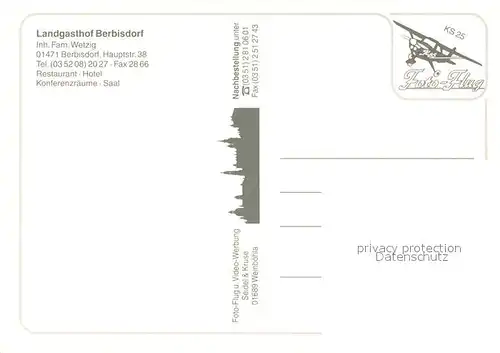 AK / Ansichtskarte Berbisdorf_Radeburg Landgasthof Berbisdorf Restaurant Hotel Konferenzraeume Berbisdorf Radeburg