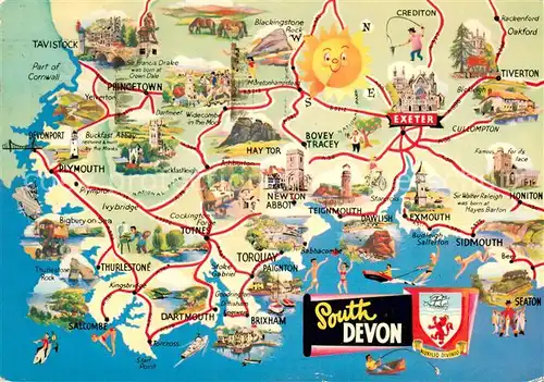 AK / Ansichtskarte Devon_Exeter Gebietskarte Devon Exeter