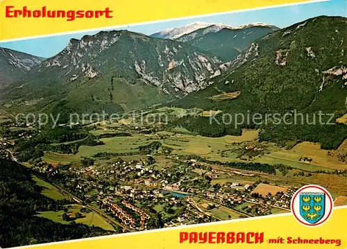 AK / Ansichtskarte Payerbach Erholungsort mit Schneeberg Fliegeraufnahme Payerbach