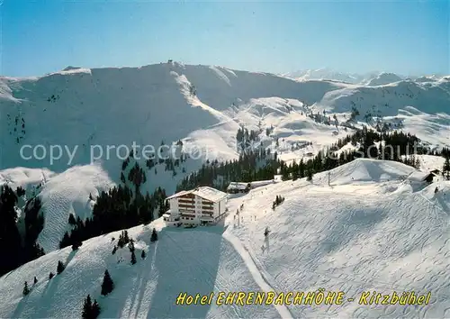 AK / Ansichtskarte Kitzbuehel_Tirol Hotel Ehrenbachhoehe Hahnenkamm Skigebiet Alpen Fliegeraufnahme Kitzbuehel Tirol