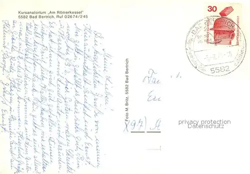 AK / Ansichtskarte Bad_Bertrich Kurhotel Dillenburg Kursanatorium Speisesaal Hallenbad Bad_Bertrich