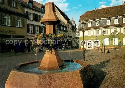 AK / Ansichtskarte Bad_Bergzabern Brunnen Marktplatz Bad_Bergzabern