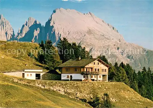 AK / Ansichtskarte Schlerngebiet AVS Schutzhuette mit Plattkofel Dolomiten Schlerngebiet