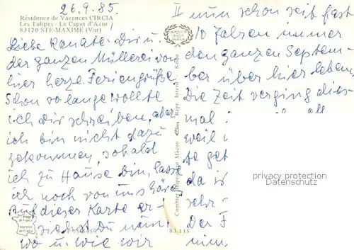 AK / Ansichtskarte Sainte_Maxime_sur_Mer_Var Residence de Vacances Circia Les Tulipes Le Capet dAzur  Sainte_Maxime_sur_Mer_Var