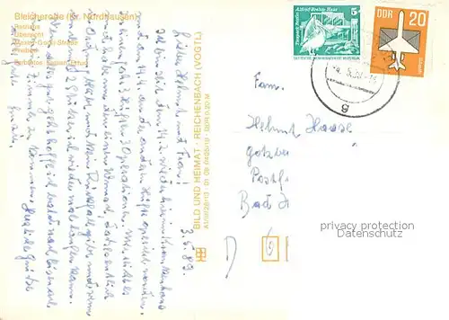 AK / Ansichtskarte Bleicherode Rathaus Panorama Maxim Gorki Strasse Freibad Bleicherode