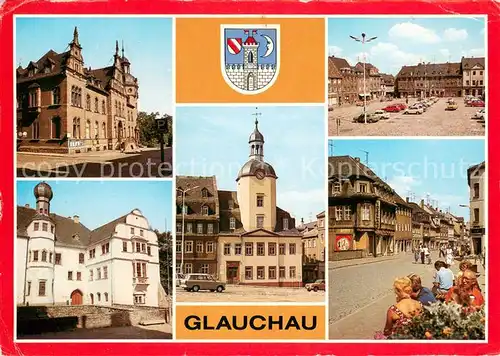 AK / Ansichtskarte Glauchau Post Schloss Hinterglauchau Rathaus Markt Dr Friedrichs Strasse Glauchau
