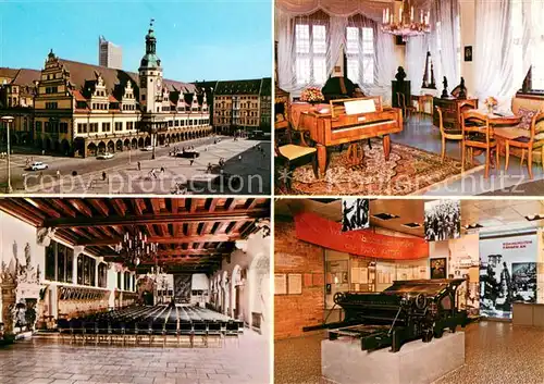 AK / Ansichtskarte Leipzig Museum fuer Geschichte Altes Rathaus Mendelssohnzimmer Festsaal Ausstellung Leipzig gestern heute morgen Leipzig